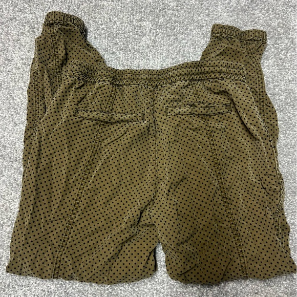 Anthropologie Jogger Pants Womens Extra Small XS Green Blue Dots Elastic Waist - Picture 9 of 9